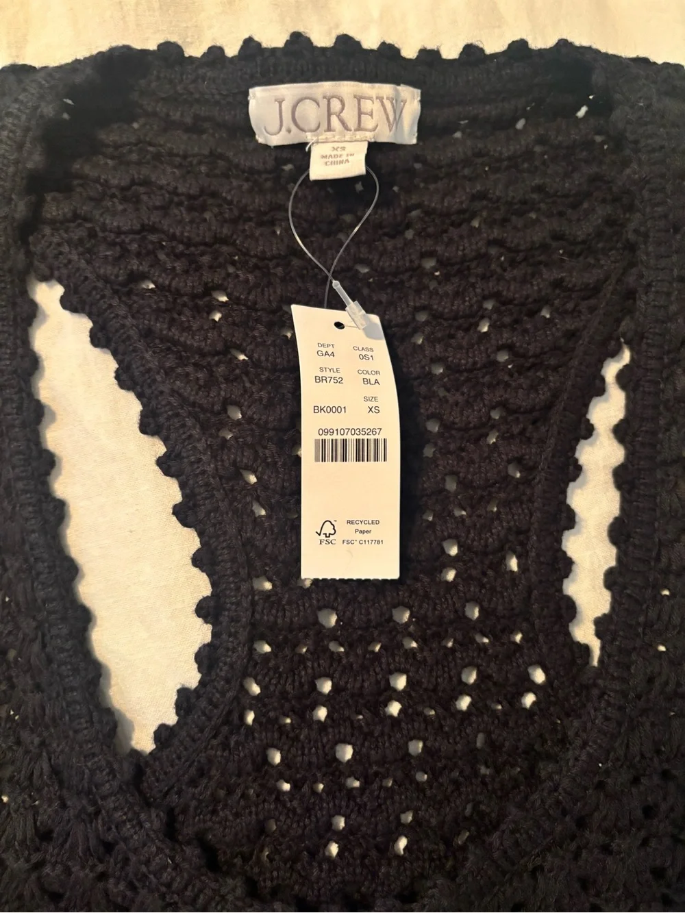 J. Crew sleeveless crochet